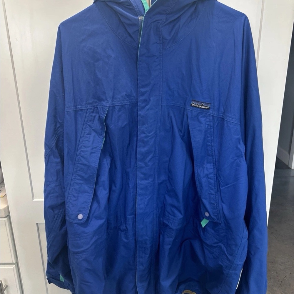 MEN’S Patagonia Deep Blue Windbreaker Hiking Packable Jacket XL